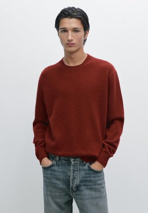 Massimo Dutti LONG SLEEVE CREW NECK - Maglione - dark red