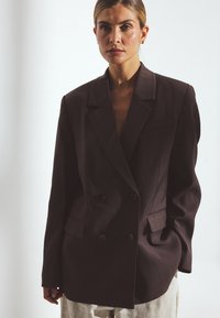 DOUBLE BREASTED - Blazer - dark brown
