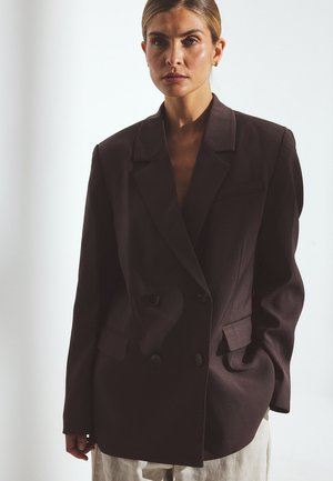 NA-KD DOUBLE BREASTED - Blazer - dark brown