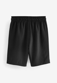 Pantaloni sportivi neri con una ampia vita elastica e un tessuto liscio e leggero con una texture che non asciuga rapidamente.