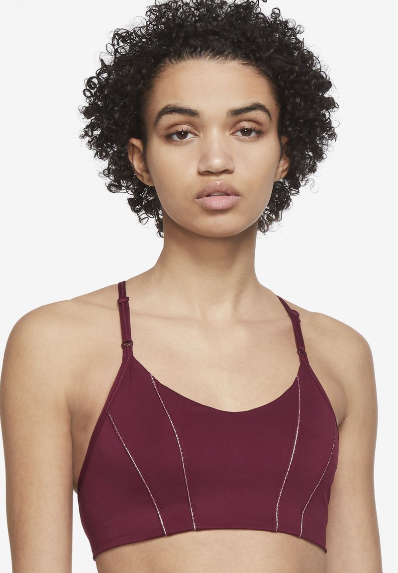Nike Performance W NY DF INDY METALLIC TAPE BRA Sportsbh'er dark beetroot/night maroon/rød