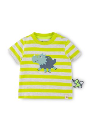 Print T-shirt - neongelb hellgrau