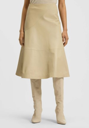 Leren rok - light beige five