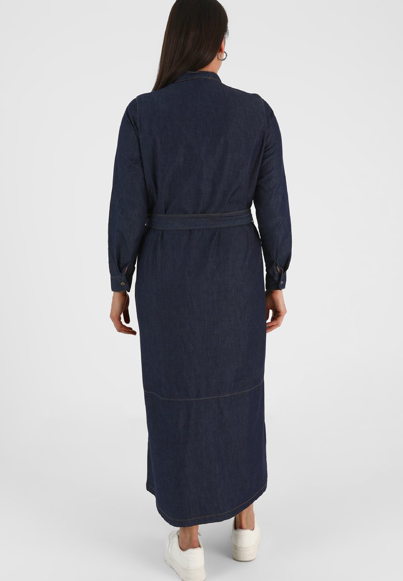 modanisa denim dress Dark Blue - Modest Dress