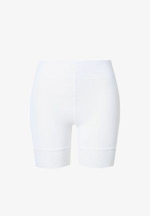 Ulla Popken, LACE TRIM STRETCH-FIT BIKE SHORTS - Short - snow white