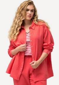 Ulla Popken COLLARED MUSLIN  - Camicia - dark coral