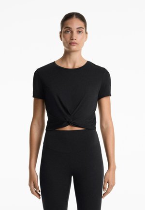 MODAL BLEND SHORT-SLEEVED KNOT - Navadna majica - black