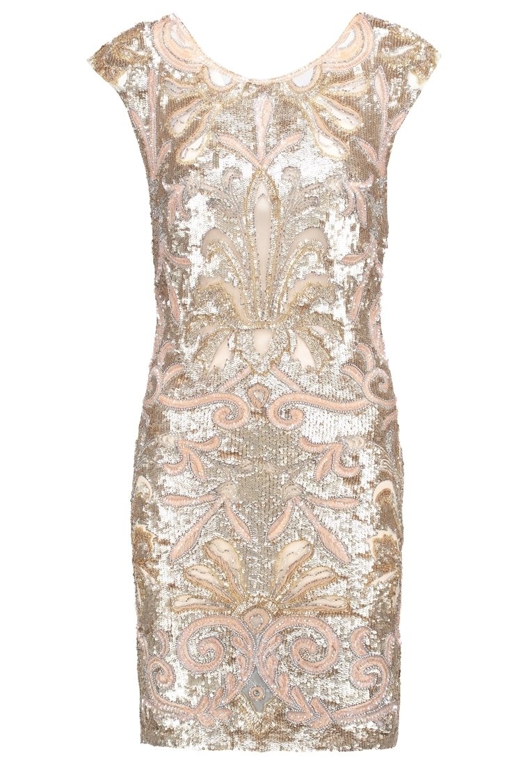miss selfridge gold sequin dress Square Neckline Sequin Dress Gold – Roland Mouret main image 0