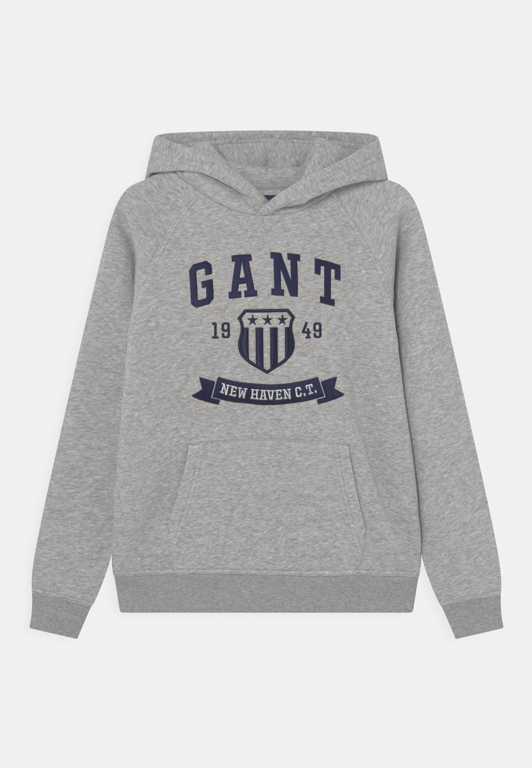 GANT NEW HAVEN BANNER HOODIE UNISEX - Sweatshirt - light grey melange/grau