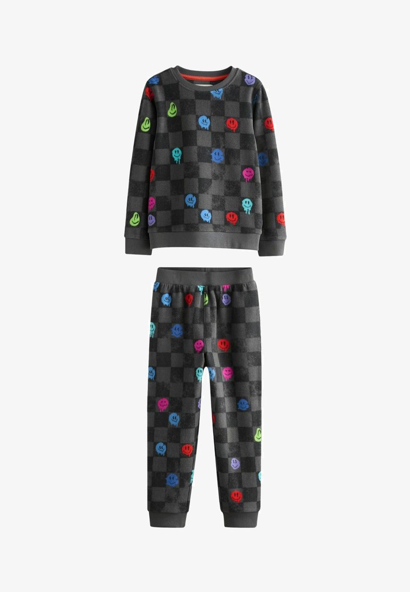Next SINGLE SOFT TOUCH  - REGULAR FIT SET - Pyjama - black white checkerboard smiley face