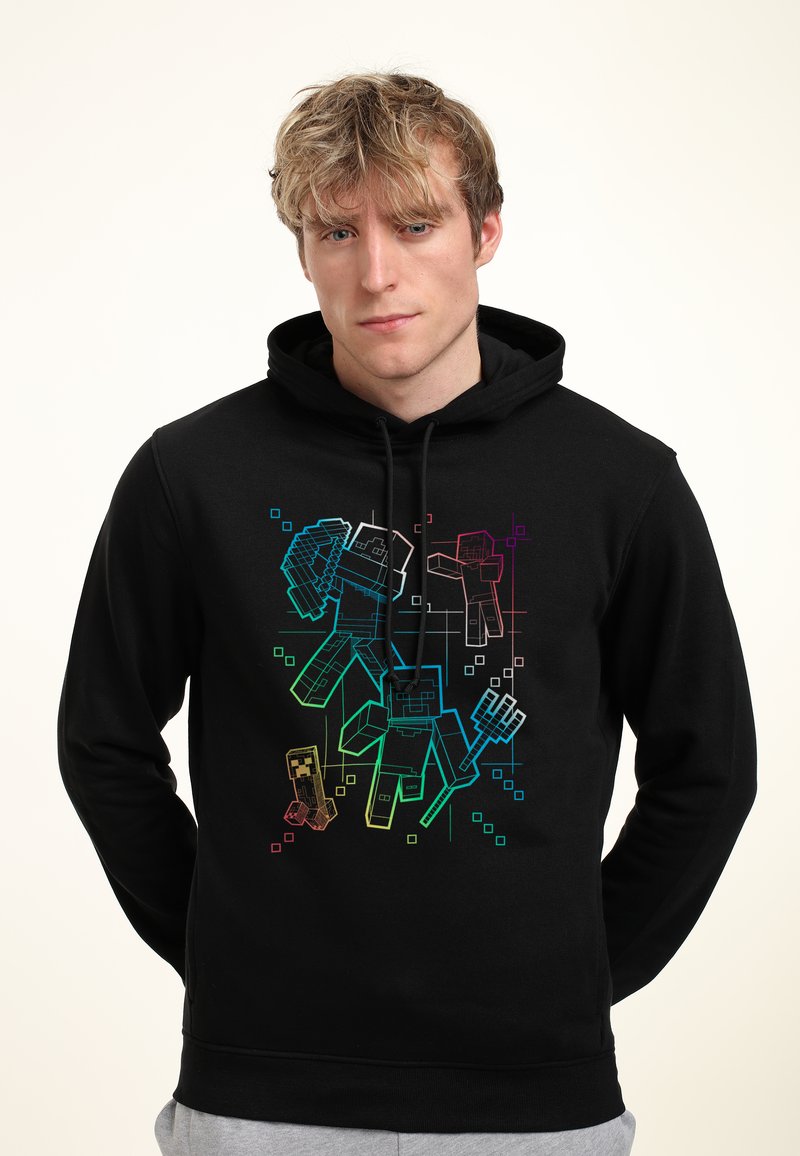 Henry Tiger MINECRAFT GRADIENT LINES - Mikina s kapucí - black