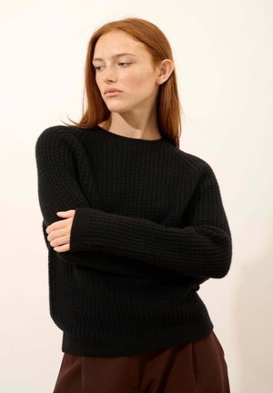 ROUND NECK - Striktrøje - black