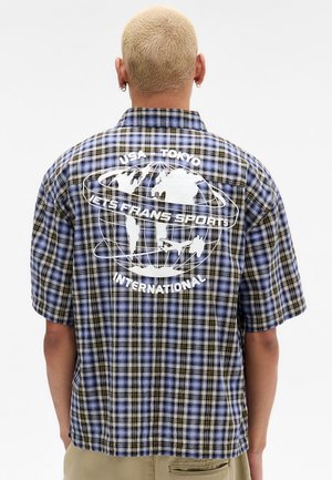 CHECK ZIP SHIRT UNISEX - Button-down blouse - blue