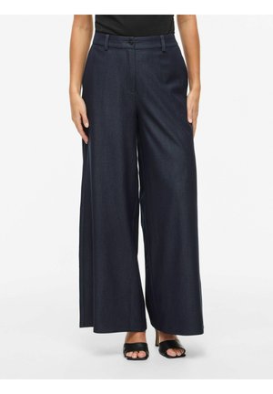 WIDE LEG VIOFALA HIGH WAIST - Pantalon classique - navy blazer