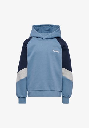 Hummel, HUMMEL HMLJR LOOSE BLOCKED HOODIE UNISEX - Kapuzenpullover - faded denim