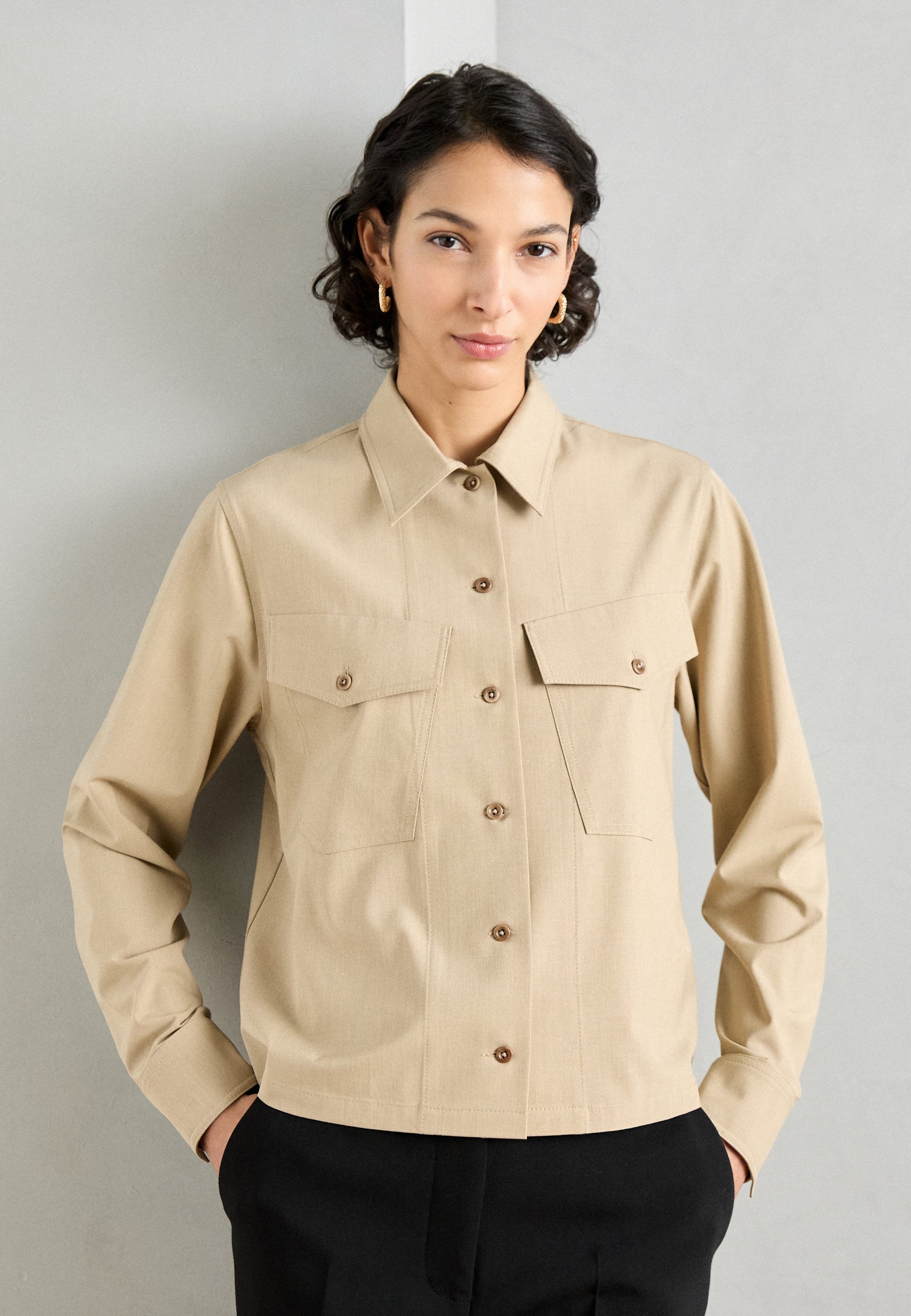 売れ筋商品|||モス モッシュ シャツ レディース トップス ROY SHIRT - Button-down blouse - sesame Mos Mosh ROY SHIRT - Button-down blouse - sesame/sand