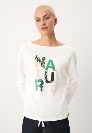 MIT GUMMIZUGBUND - Long sleeved top - offwhite placed statement