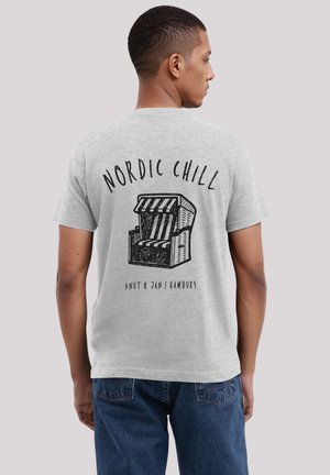 KNUT UND JAN SCRIBBLE LOGO - Print T-shirt - grey melange