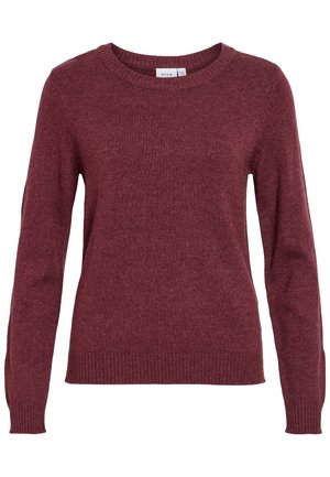 VILA, VIRIL O-NECK L/S KNIT TOP - NOOS - Pullover - port royale dark