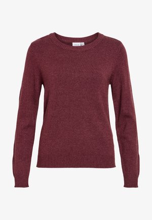 VILA, VIRIL O-NECK L/S KNIT TOP - NOOS - Pullover - port royale dark