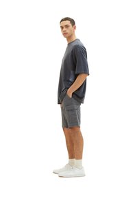 TOM TAILOR Shorts - grey diamond structure