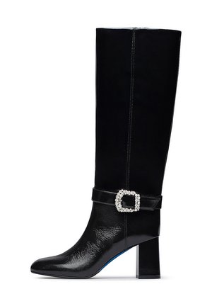 JEWEL BUCKLED - Stivali alti - black