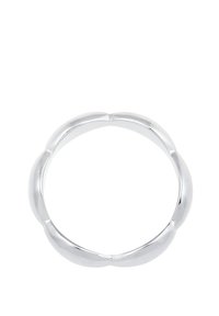 Bracciale in argento con design morbido e curvato, caratterizzato da quattro accenti a onda sulla sua superficie. Finitura lucida.