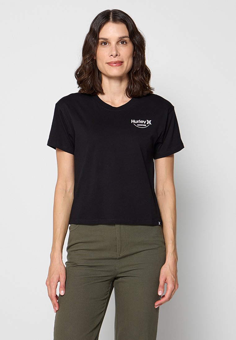 hurley T-shirt print zwart