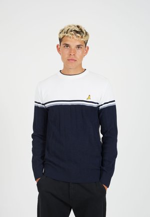 Strikkegenser - white/navy