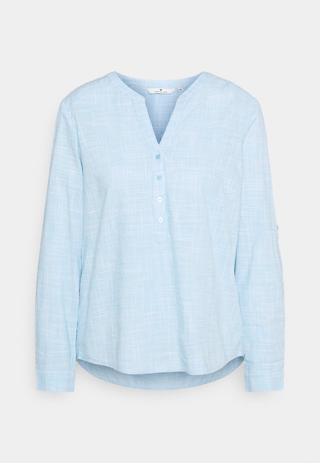 BLOUSE SLUB STRUCTURE - Bluse - clear light blue