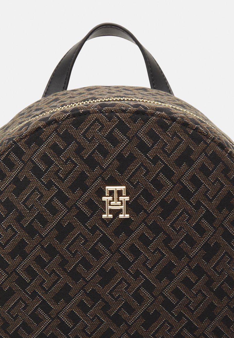 Tommy Hilfiger Black and Brown Monogram Backpack Tommy Hilfiger Backpack Purse Brown Canvas | Mercari main image 4