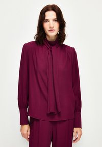 TIE DETAILED LONG SLEEVE - Camicetta - damson