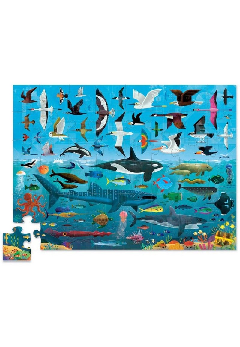 Crocodile Creek Puzzle Olografico Unicorno 60 Pezzi - Per Bambine Dai 4 Anni, Dimensioni 35,6x48,3 Cm