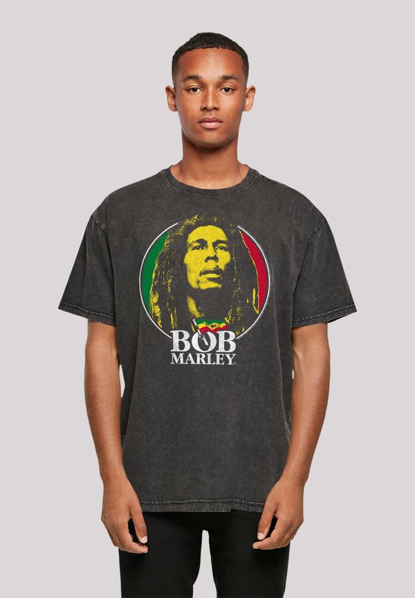 BOB MARLEY BADGE REGGAE MUSIC - T-Shirt print - schwarz