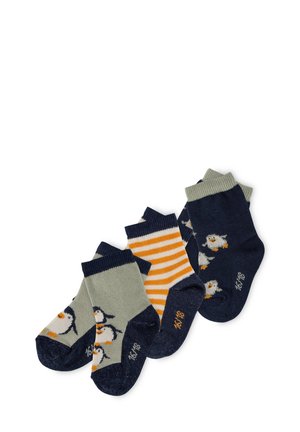 3 PACK POLAR FRIENDS - Socks - dunkelblau/orange/grün