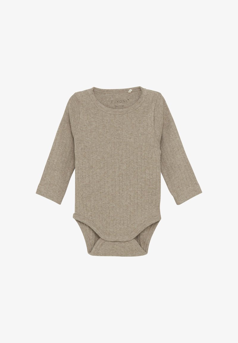FIXONI LONG SLEEVES MELANGE - Body - mocha meringue melange