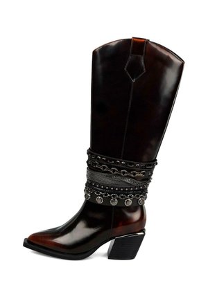 Stivali texani / biker - marrón jaspeado