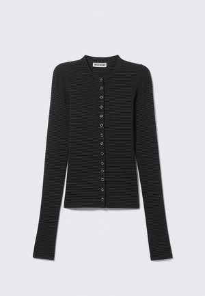 Weekday SLIM LONG-SLEEVED - Kardigán - dark grey stripe