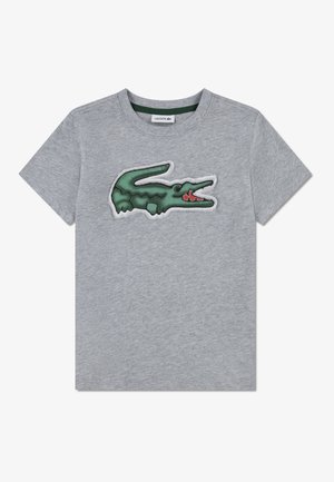 Lacoste PUFF TEE - T-shirt imprimé - argent chine heather
