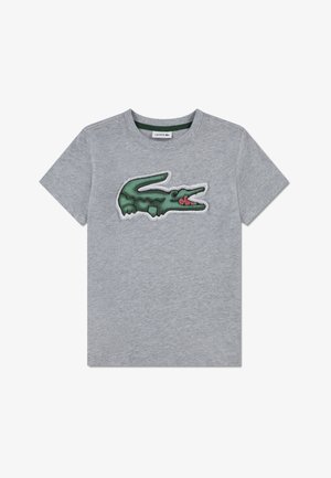 Lacoste PUFF TEE - Marškinėliai su spaudiniu - argent chine heather