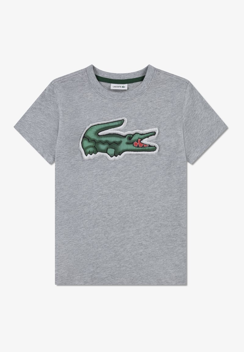 Lacoste PUFF TEE - Marškinėliai su spaudiniu - argent chine heather