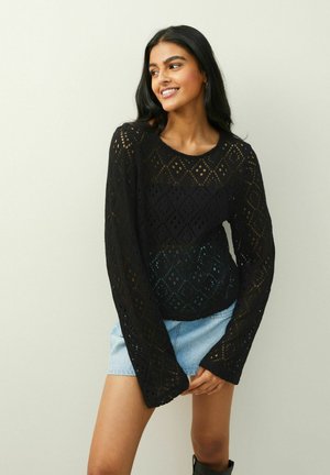 WIDE SLEEVE - Strickpullover - black