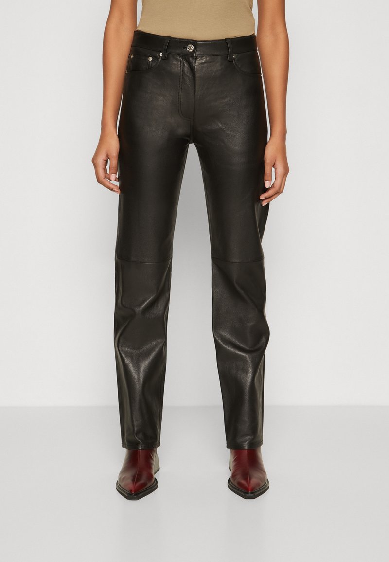 Samsøe Samsøe - TROUSERS - Pantalon en cuir - black, Agrandir