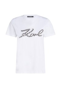 KARL LAGERFELD BOUCL� SIGNATURE - Camiseta estampada - white