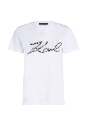 KARL LAGERFELD BOUCL� SIGNATURE - T-shirt med print - white