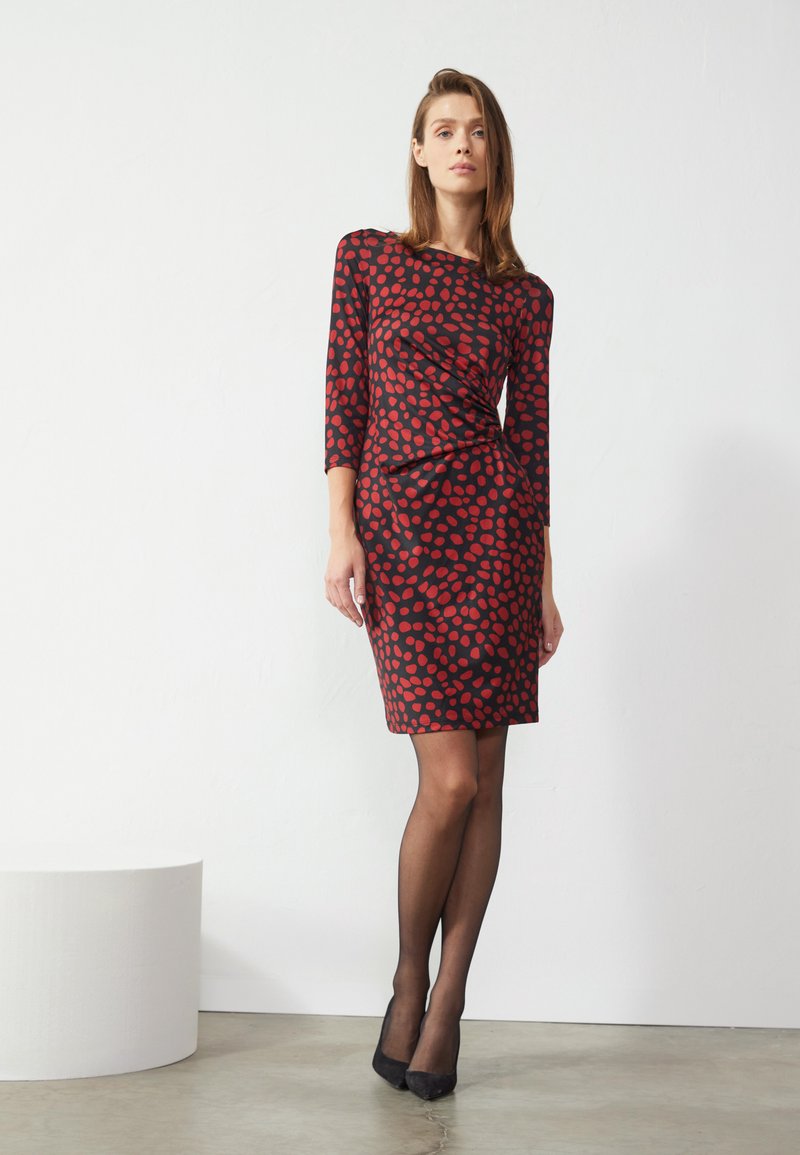 Anna Field Jersey dress - black/red/black