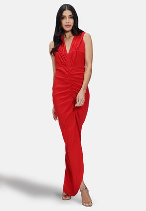 DEEP V-NECK RUCHED - Ballkleid - red