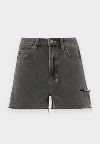 RISE N HI CINDER SLICED - Kratke hlače od trapera - black