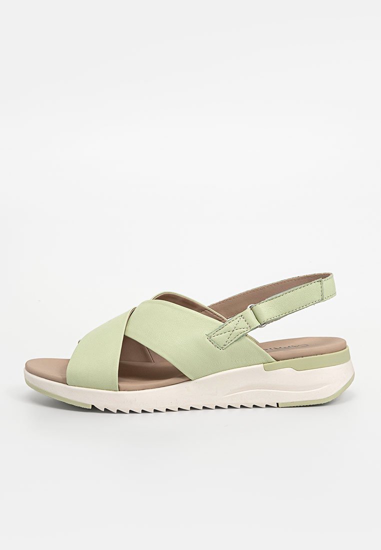 Caprice Sandalen met sleehak lichtgroen