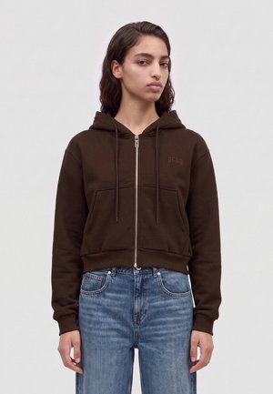 GCDS, LOGO LOUNGE ZIP HOODIE - Суитшърт с цип - delicioso/brown